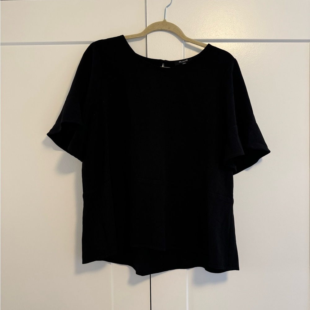 Madewell Ruffle Sleeve Peplum Top
